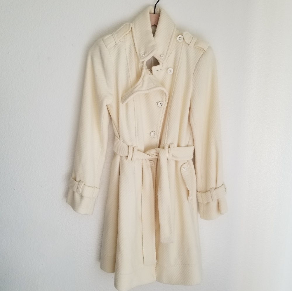Rampage Cream Lined Long Coat